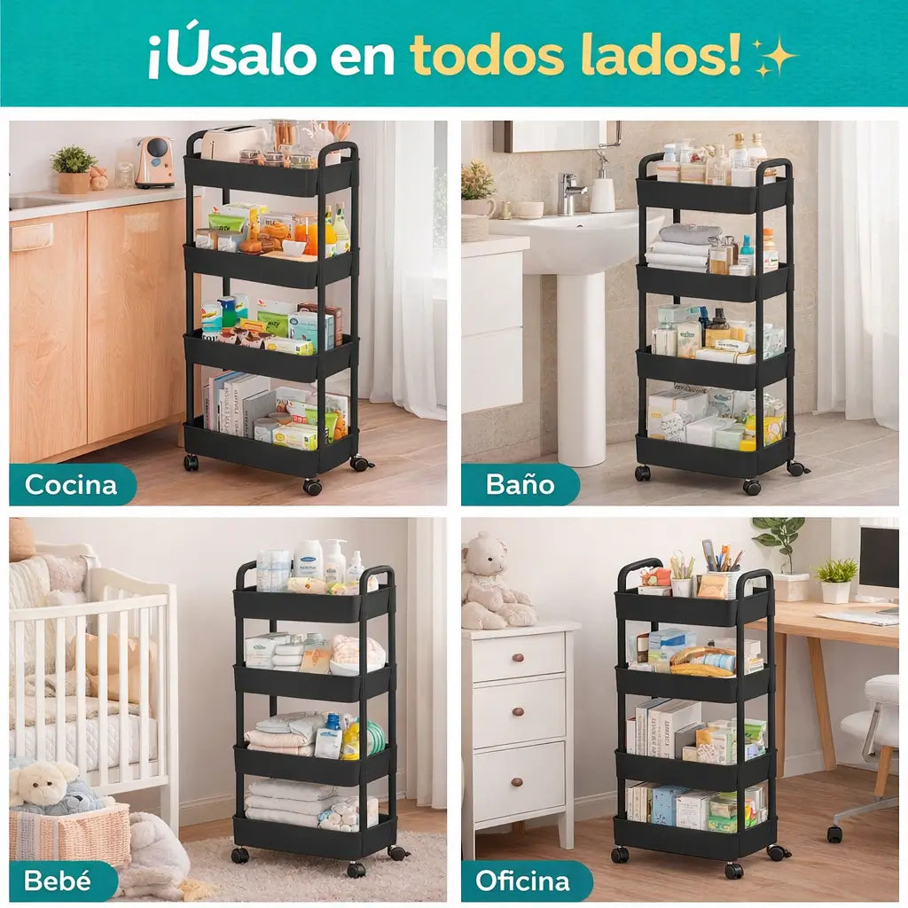 MultiUso®Carrito Organizador de 4 Niveles