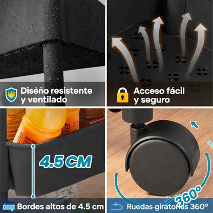 MultiUso®Carrito Organizador de 4 Niveles