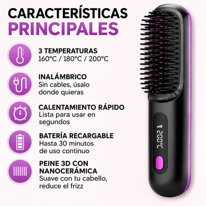 LissGo® Cepillo Alisador Inalámbrico