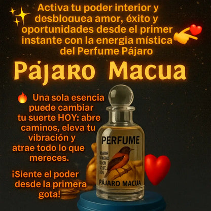 Perfume Pájaro Macua® esencia concentrada de poder y atracción