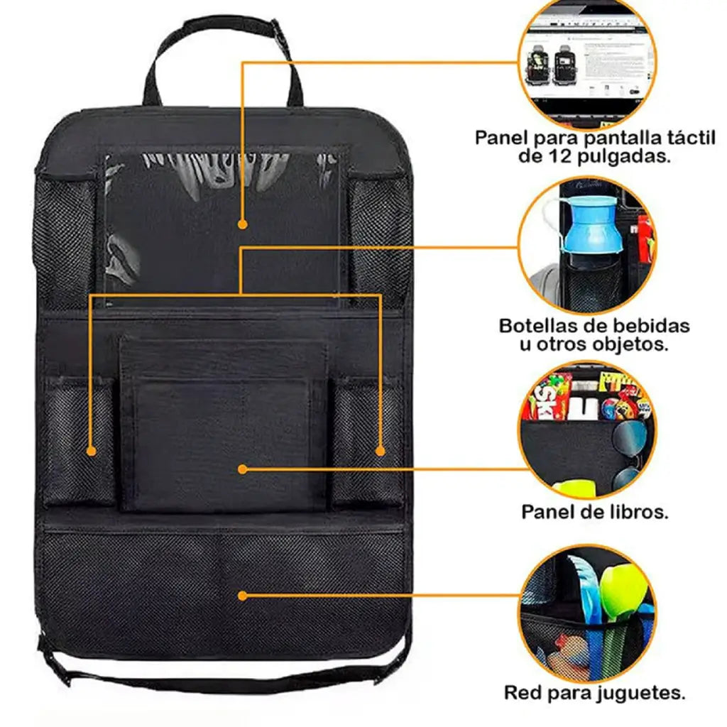 KidCar Organizert® Organizador de Asiento Trasero con Soporte para Tablet