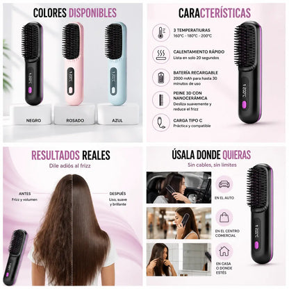 LissGo® Cepillo Alisador Inalámbrico