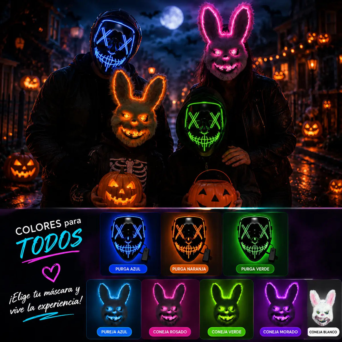 GlowMask® Máscara Halloween Neon