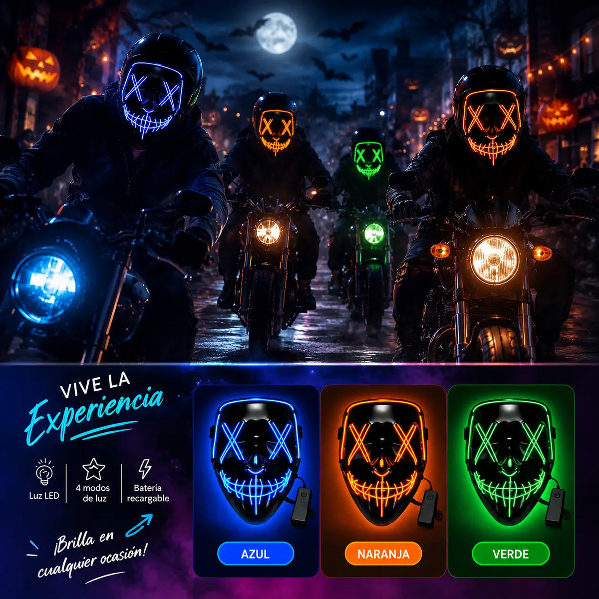 GlowMask® Máscara Halloween Neon